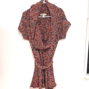 Beautiful long waist tie cowl neck sweater or tunic.